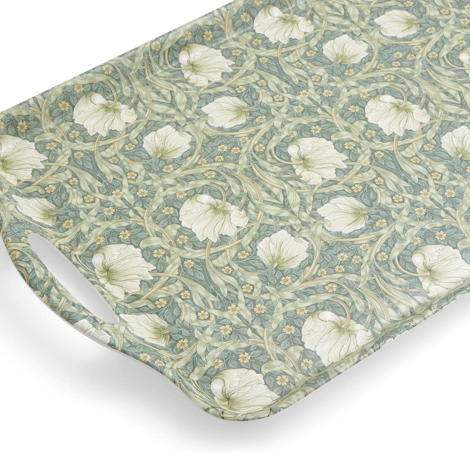Spode Pimpernel con asas; bandeja para té con acabado floral pastel.