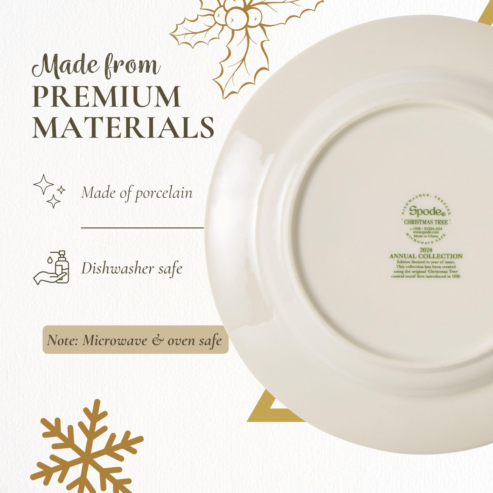 Spode platillo para cena festiva mejora la presentación en la mesa.