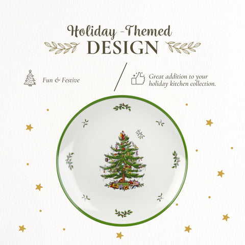 Plato Spode Melamina Duradero Sin Romper, perfecto para picnics y fiestas.