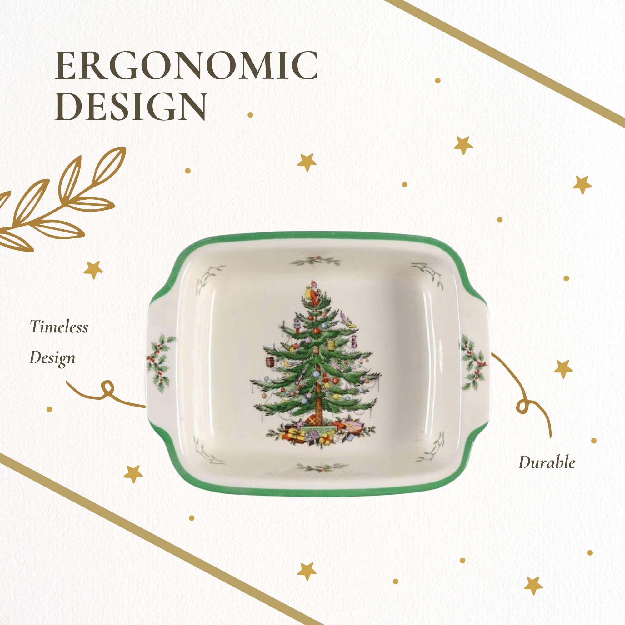 Spode plato para entremeses navidad rectangular, listo para aperitivos.