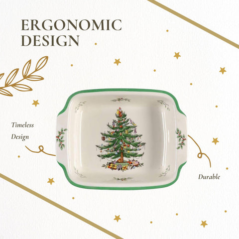Spode plato para entremeses navidad rectangular, listo para aperitivos.