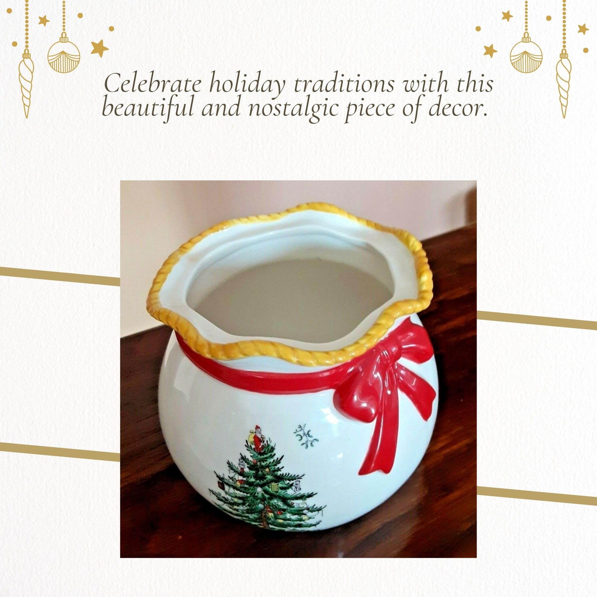 Spode cuenco navideño para galletas, perfecto para servir en la merienda festiva.