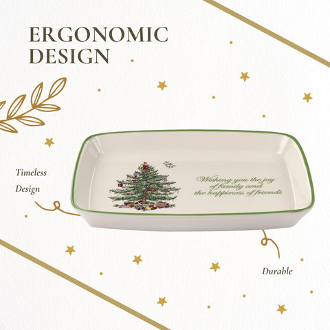 Spode Regalo Navidad Bandeja Sentimiento, regalo elegante y práctico para amigos y familiares.