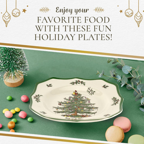 Regalo navideño: plato Spode con diseño festivo para sorprender con estilo.