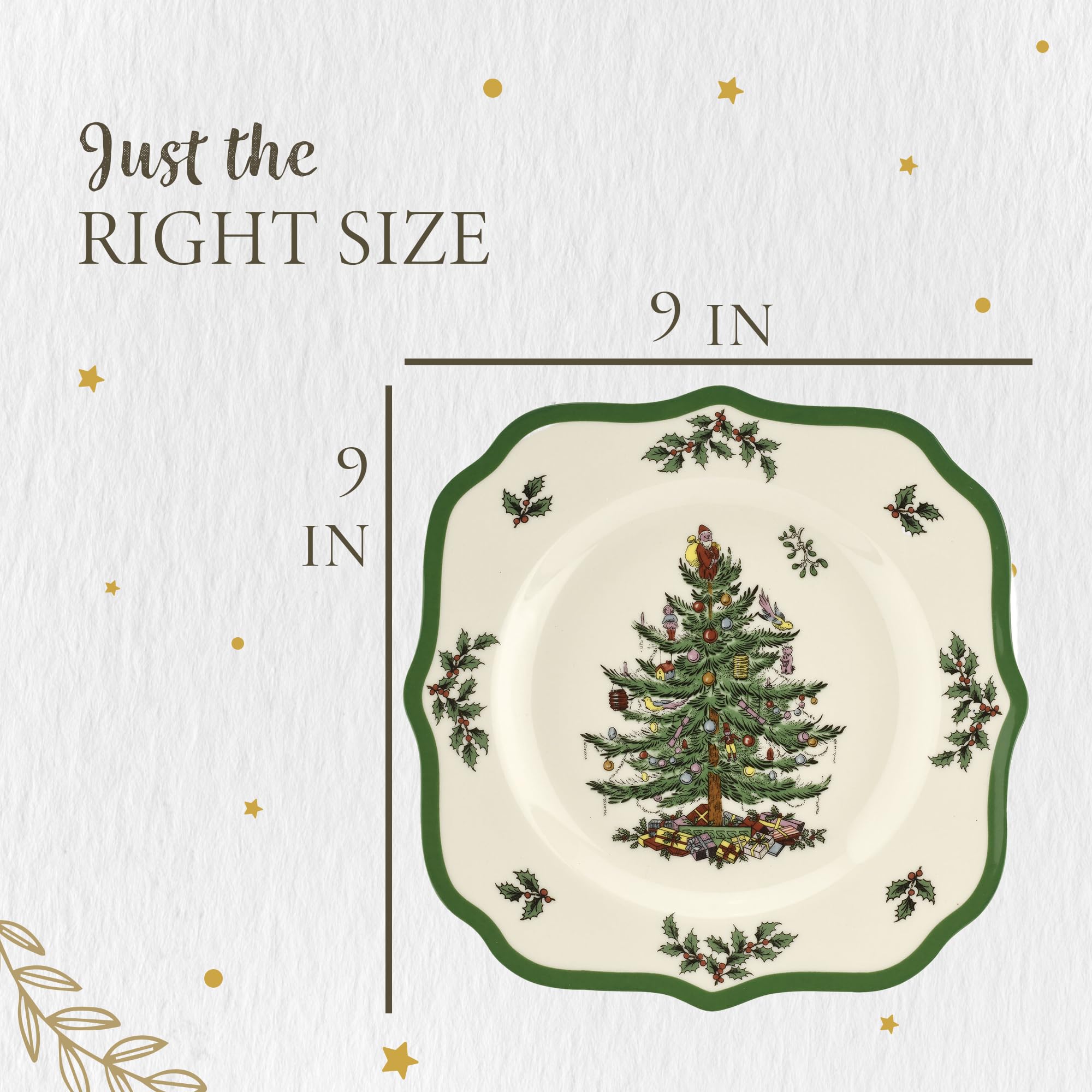 Regalo perfecto de Navidad con toque festivo, plato de ensalada Spode.