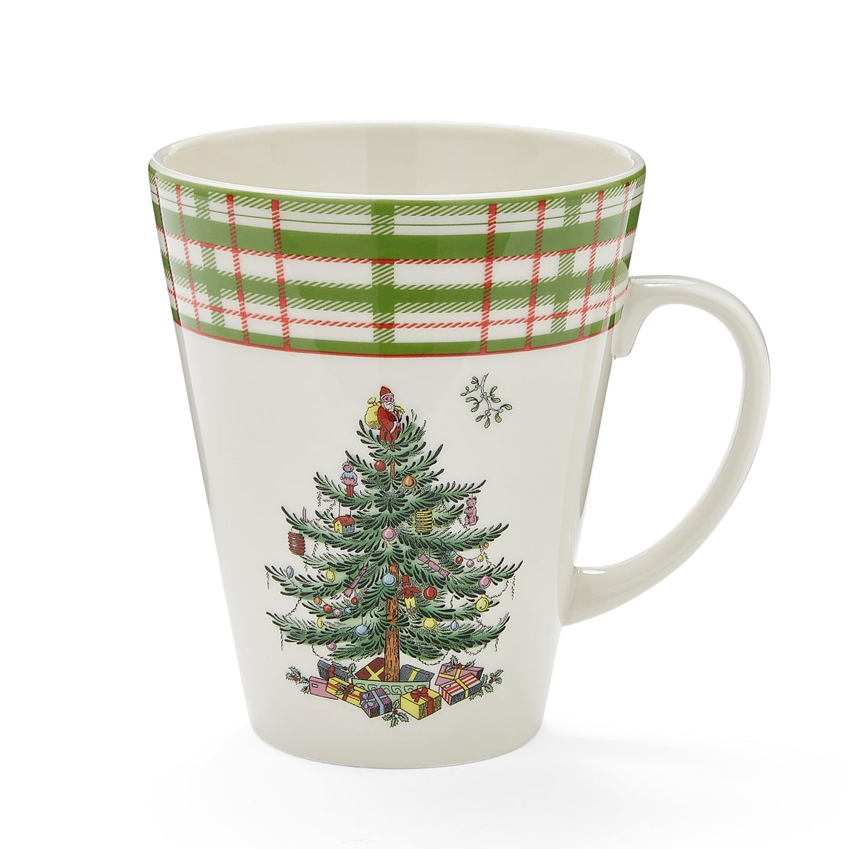 Taza Spode Árbol de Navidad 2025 de porcelana, ideal para café festivo.