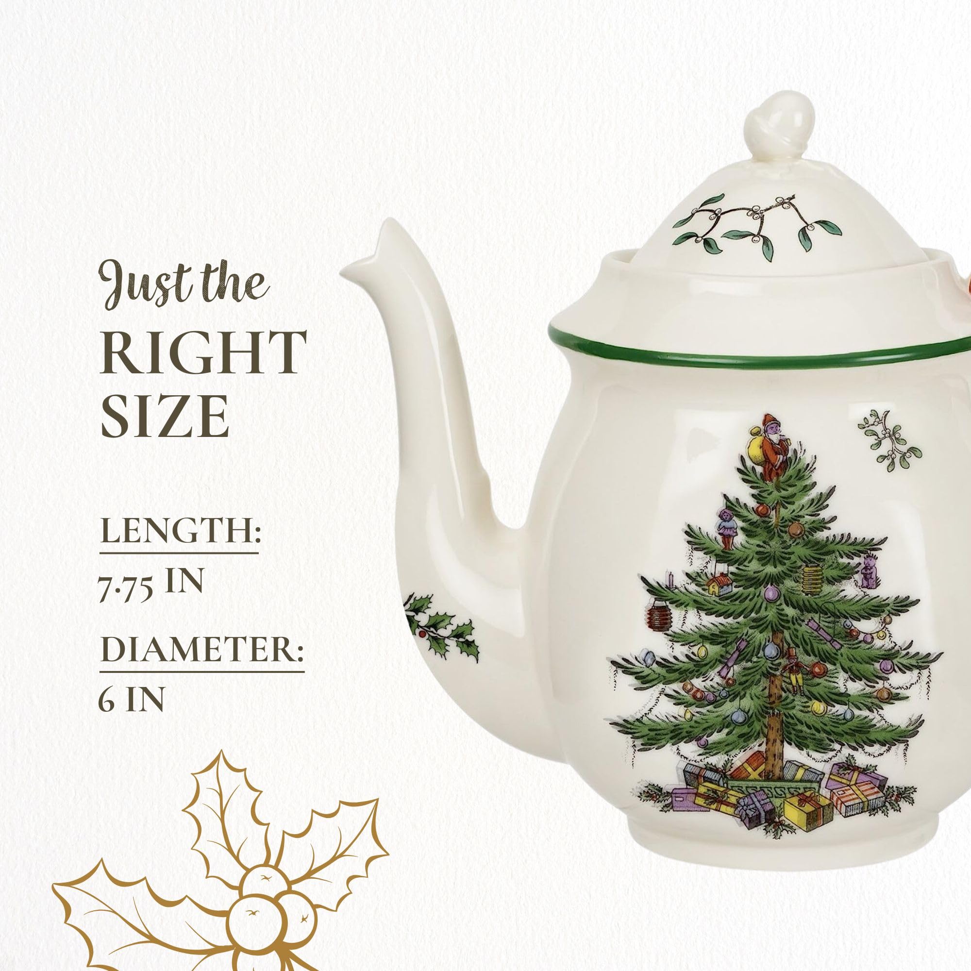 Spode tetera festiva para reuniones y té