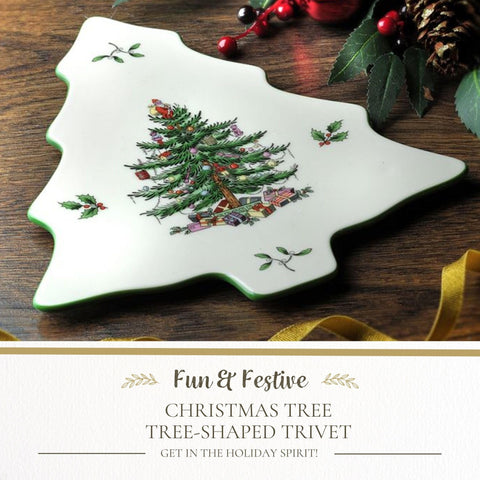 Spode Trivet cerámico Navidad con dibujo clásico añade elegancia y protección al encimado