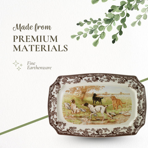 Spode Woodland: retrato de spaniel inglés en bandeja elegante.