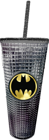Vaso diamante Batman de Spoontiques 20 onzas con doble pared, ideal para bebidas calientes o frías.