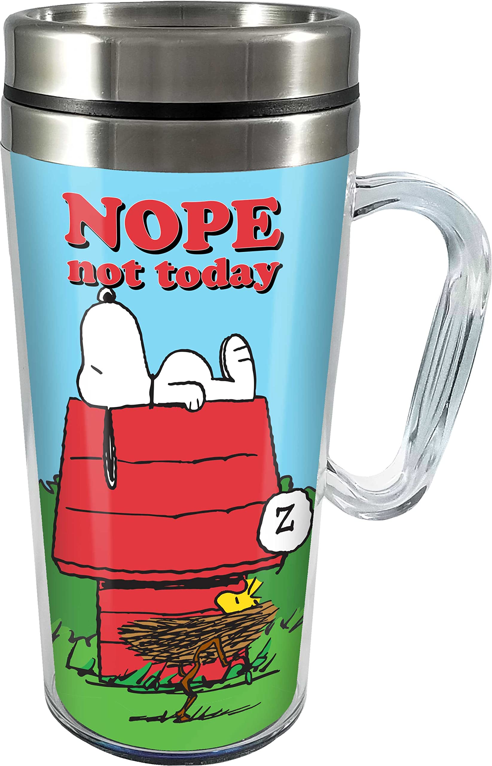 Taza para llevar Spoontiques Peanuts, aislada y de doble pared, con capacidad de 14 onzas.