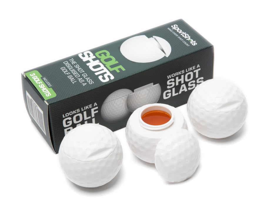 Sport Shots: vasos de chupito en forma de bola de golf, 3 unidades para salidas de golf