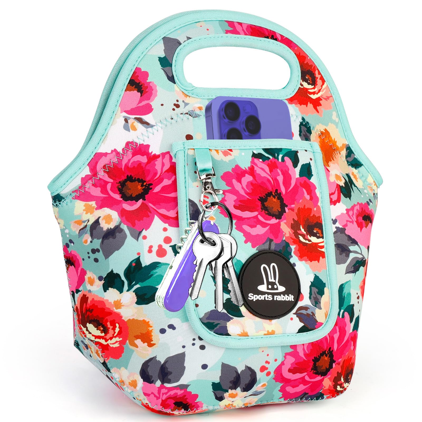 Sports rabbit bolsa-almuerzo neopreno aislada, mantiene la comida fresca durante el día.