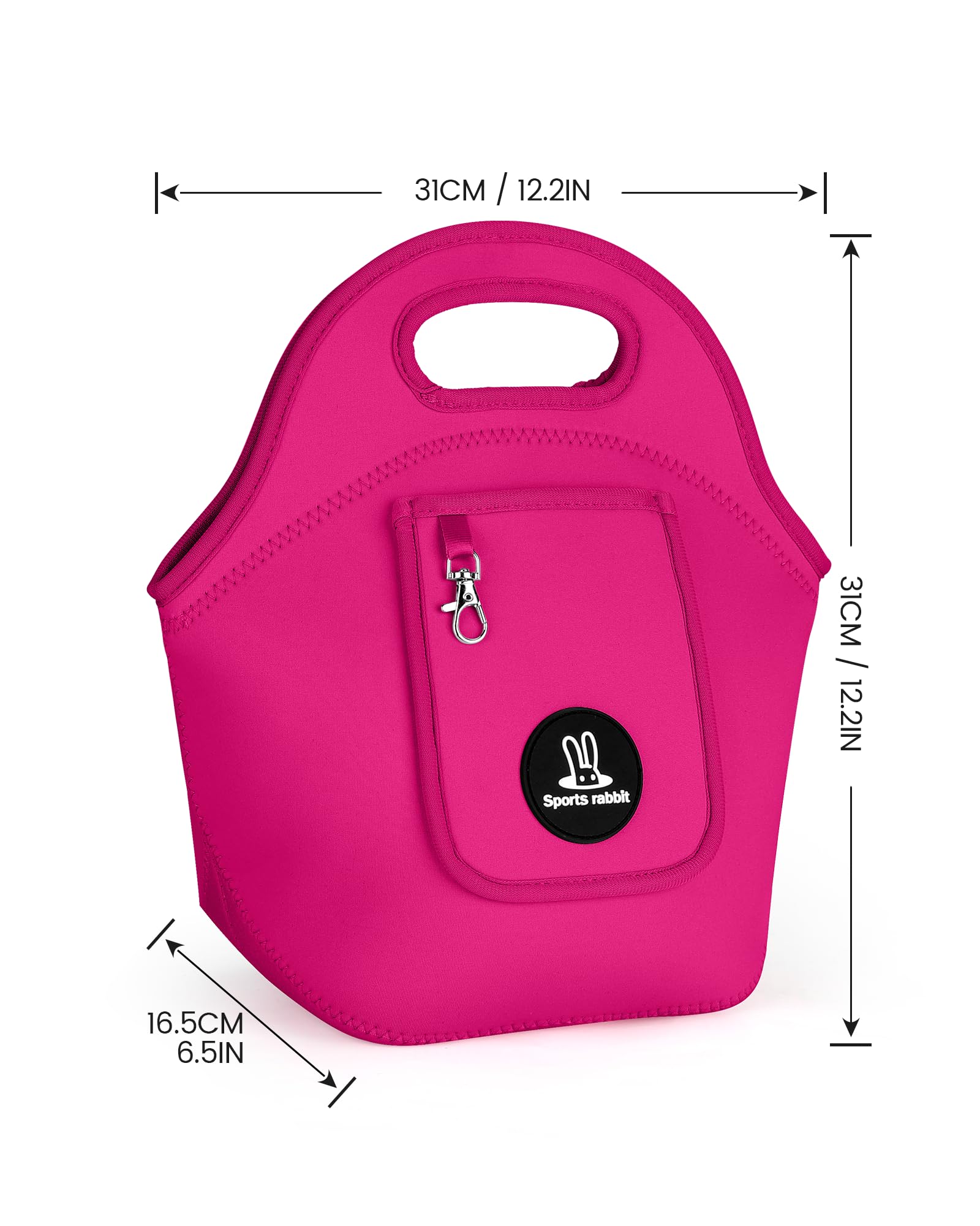 Sports Rabbit bolsa de almuerzo en neopreno, diseño plegable para ahorrar espacio
