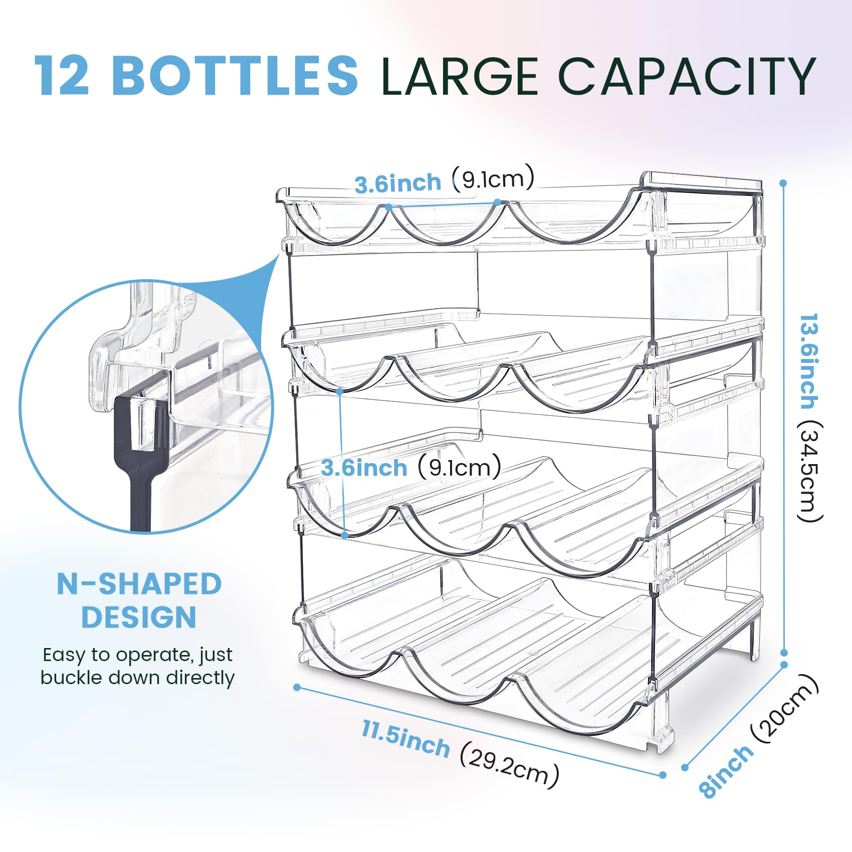 Spospo diseño apilable para ahorro de superficie en cocina.