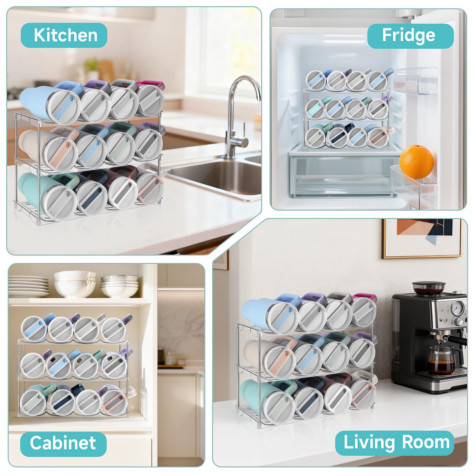 Spospo guarda accesorios y tazas, manteniendo orden y acceso fácil
