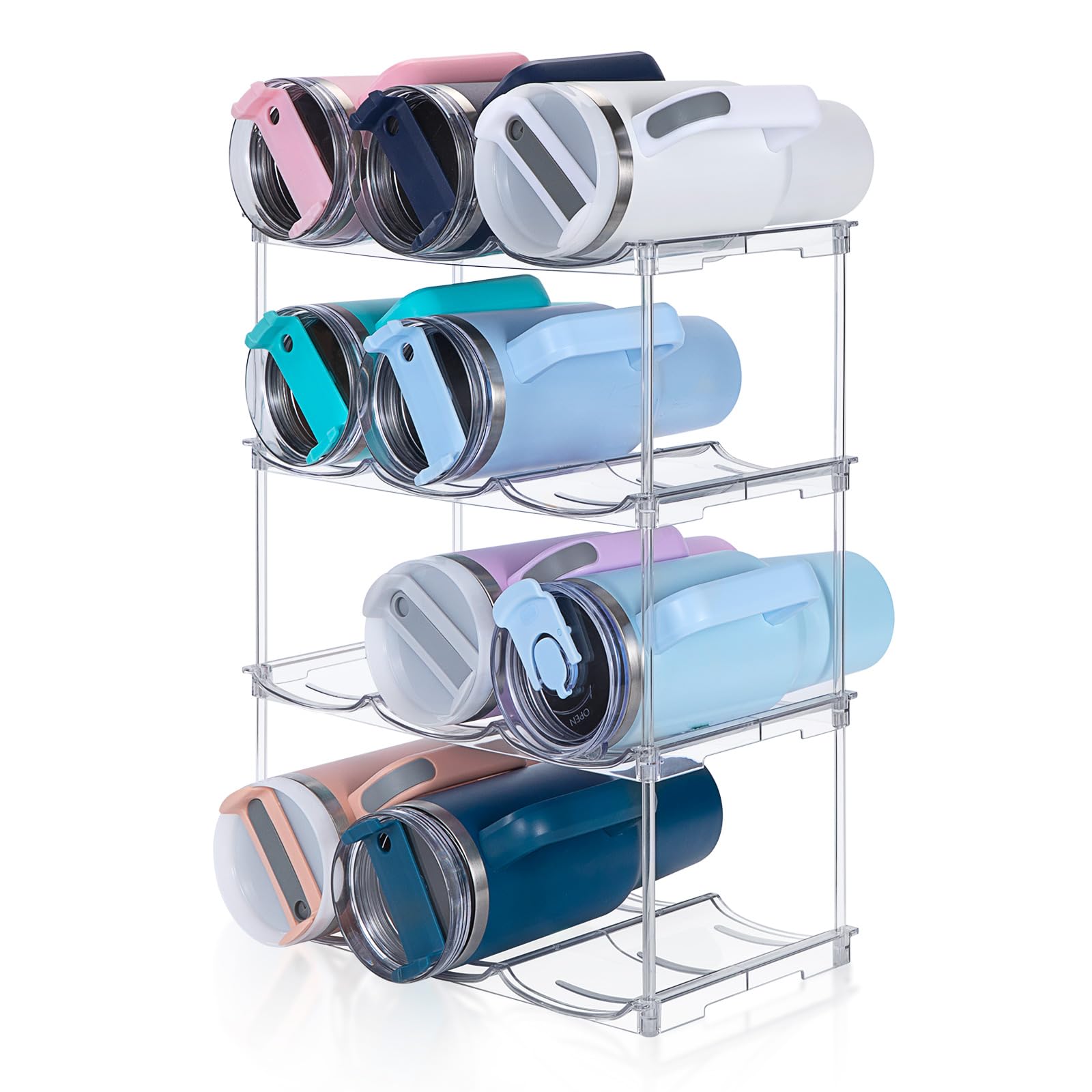 Spospo organizador apilable para botellas 40 oz Stanley, optimiza el espacio.