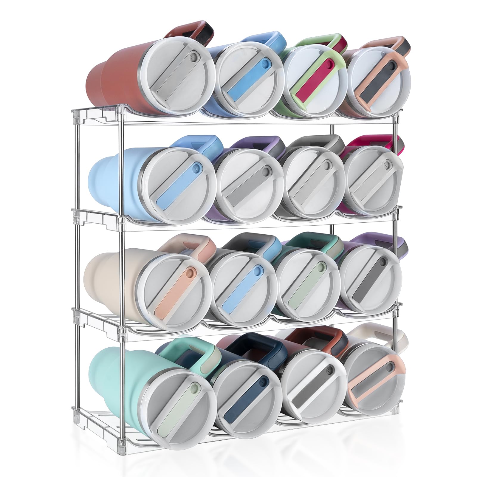 SPOSPO organizador apilable para botellas con compartimento amplio, ideal para cocina.