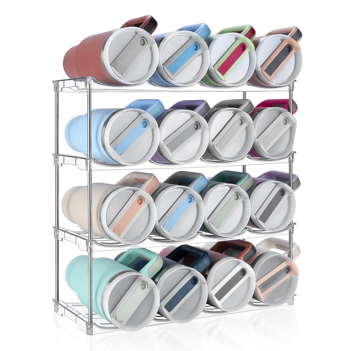 SPOSPO organizador apilable para botellas con compartimento amplio, ideal para cocina.