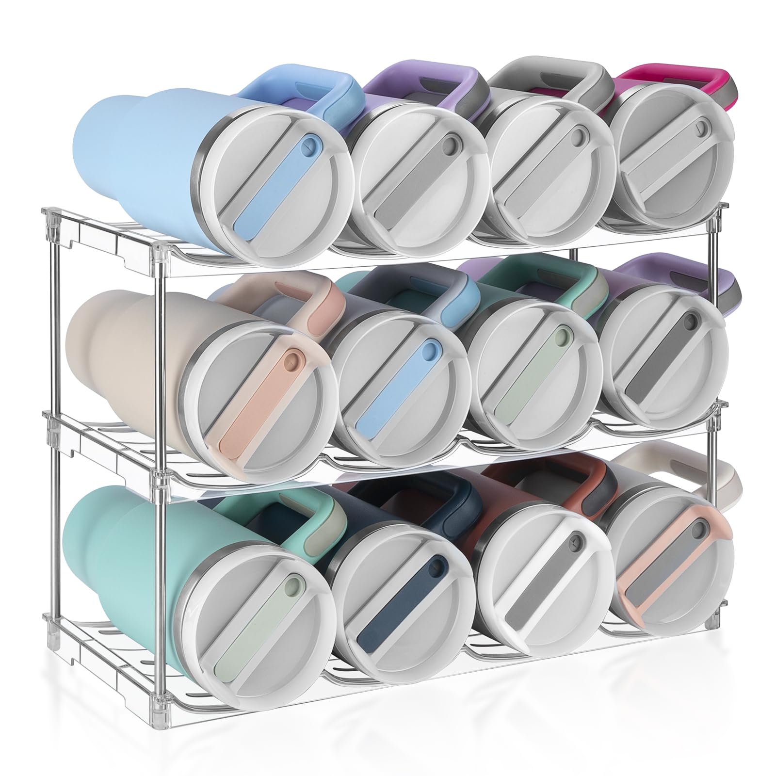 Spospo organizador de botellas apilable con gran capacidad para botellas 40 oz