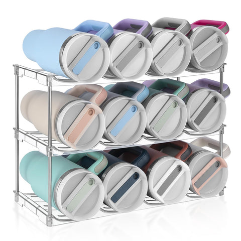 Spospo organizador de botellas apilable con gran capacidad para botellas 40 oz