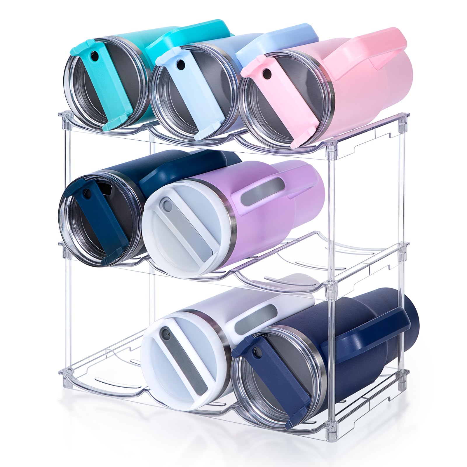 Spospo organizador apilable para Stanley 40oz, almacenamiento ordenado de botellas.