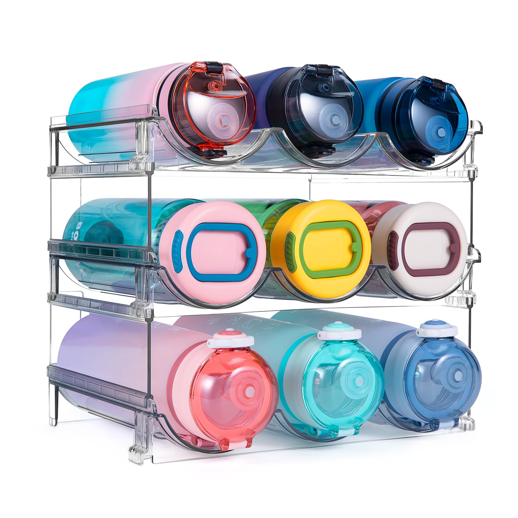 Spospo organizador-botellas-armario, almacenamiento compacto y acceso rápido.