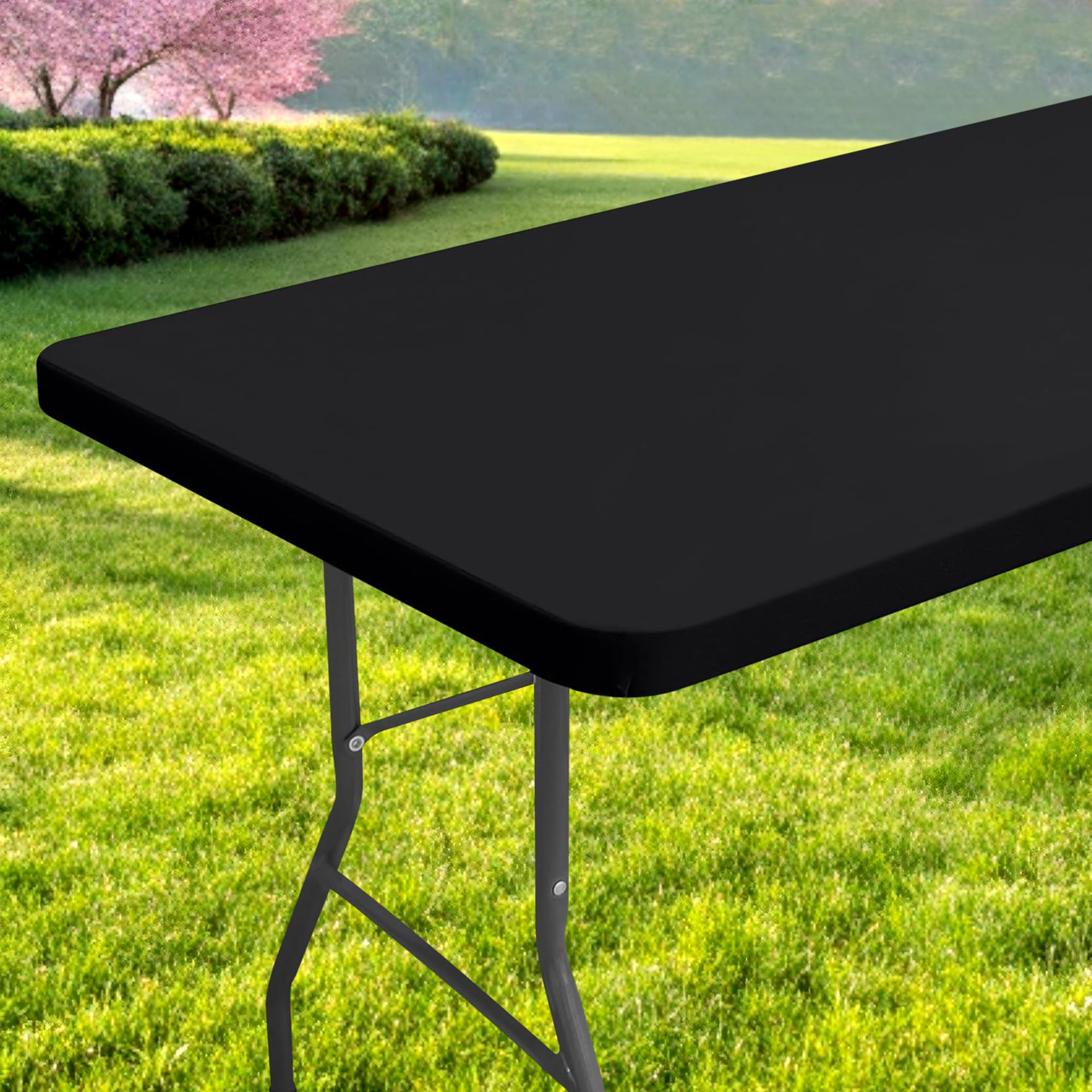 Mantel Spotjoy rectangular impermeable para mesa plegable, protege derrames en comidas al aire libre