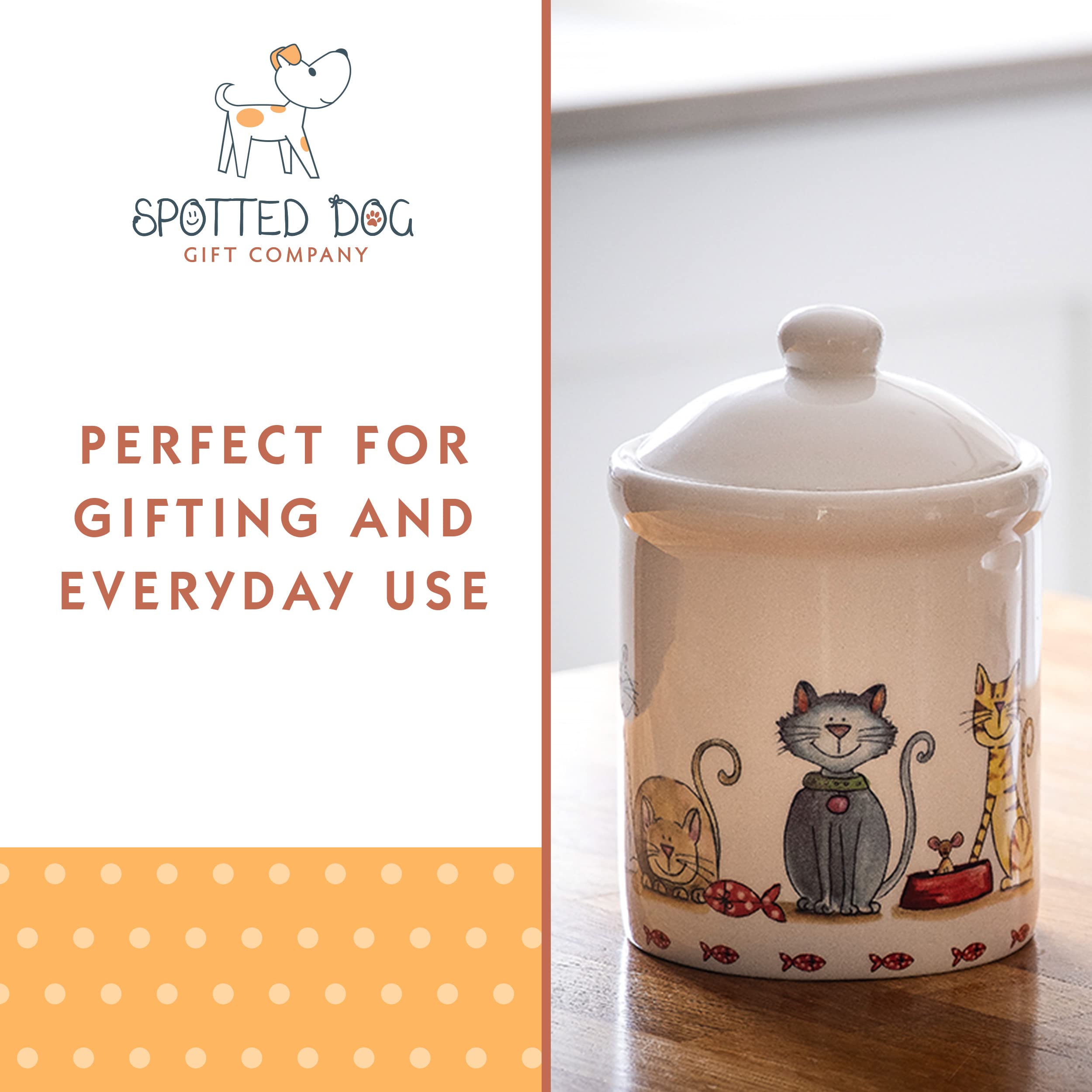 SPOTTED DOG GIFT COMPANY tarro cerámico, fácil de limpiar y mantener orden.