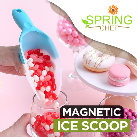Spring Chef Cuchara para hielo con cabeza flexible, facilita verter