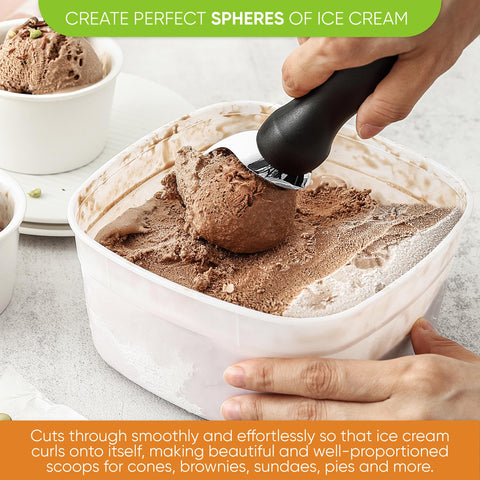 Spring Chef cuchara helado curva ingeniosa para rizos decorativos y porciones.