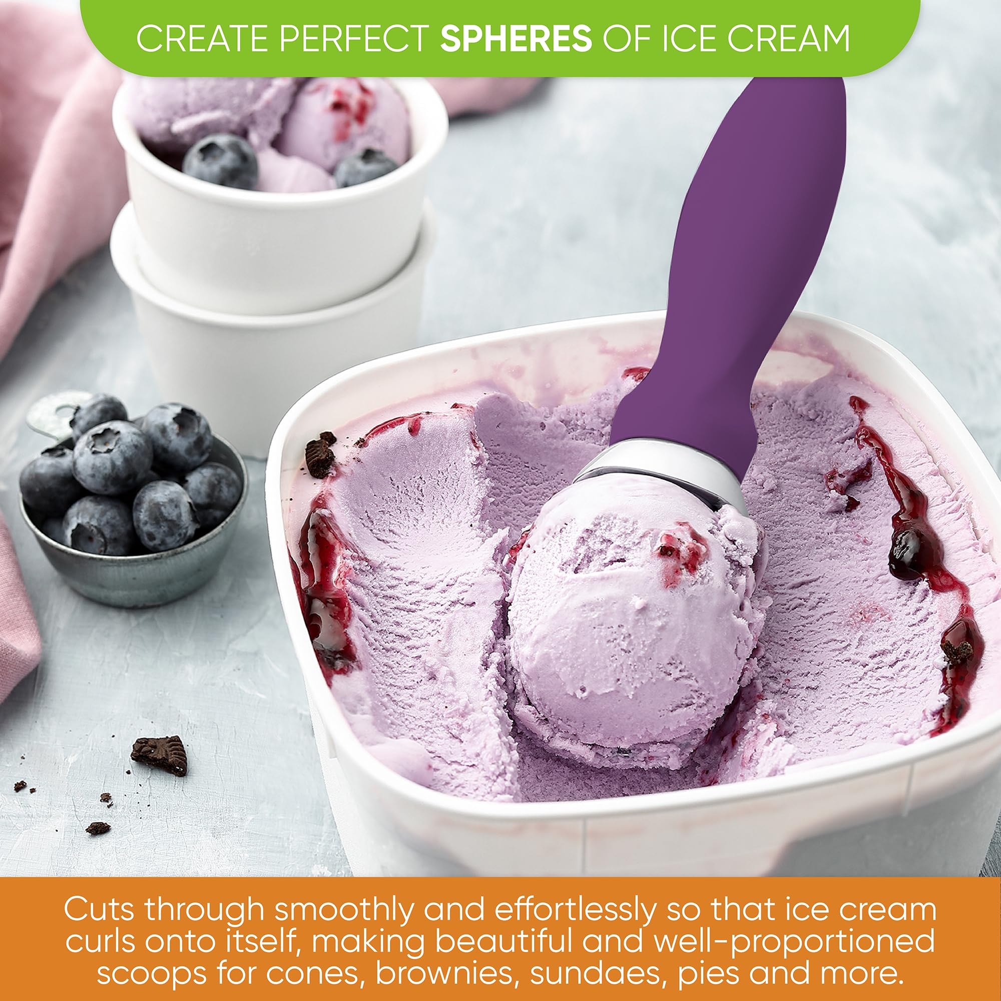 Spring Chef cuchara helado curva para formar bolas perfectas.