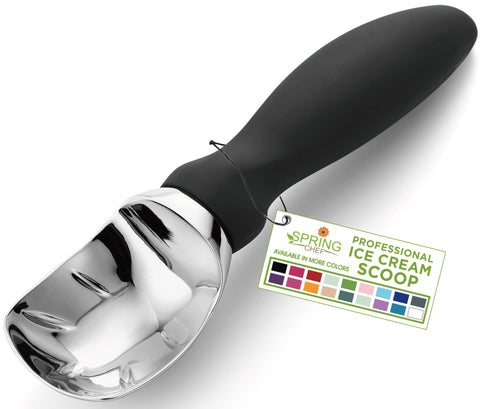 Spring Chef cuchara de helado ergonómica para porciones uniformes y comodidad en el servicio.