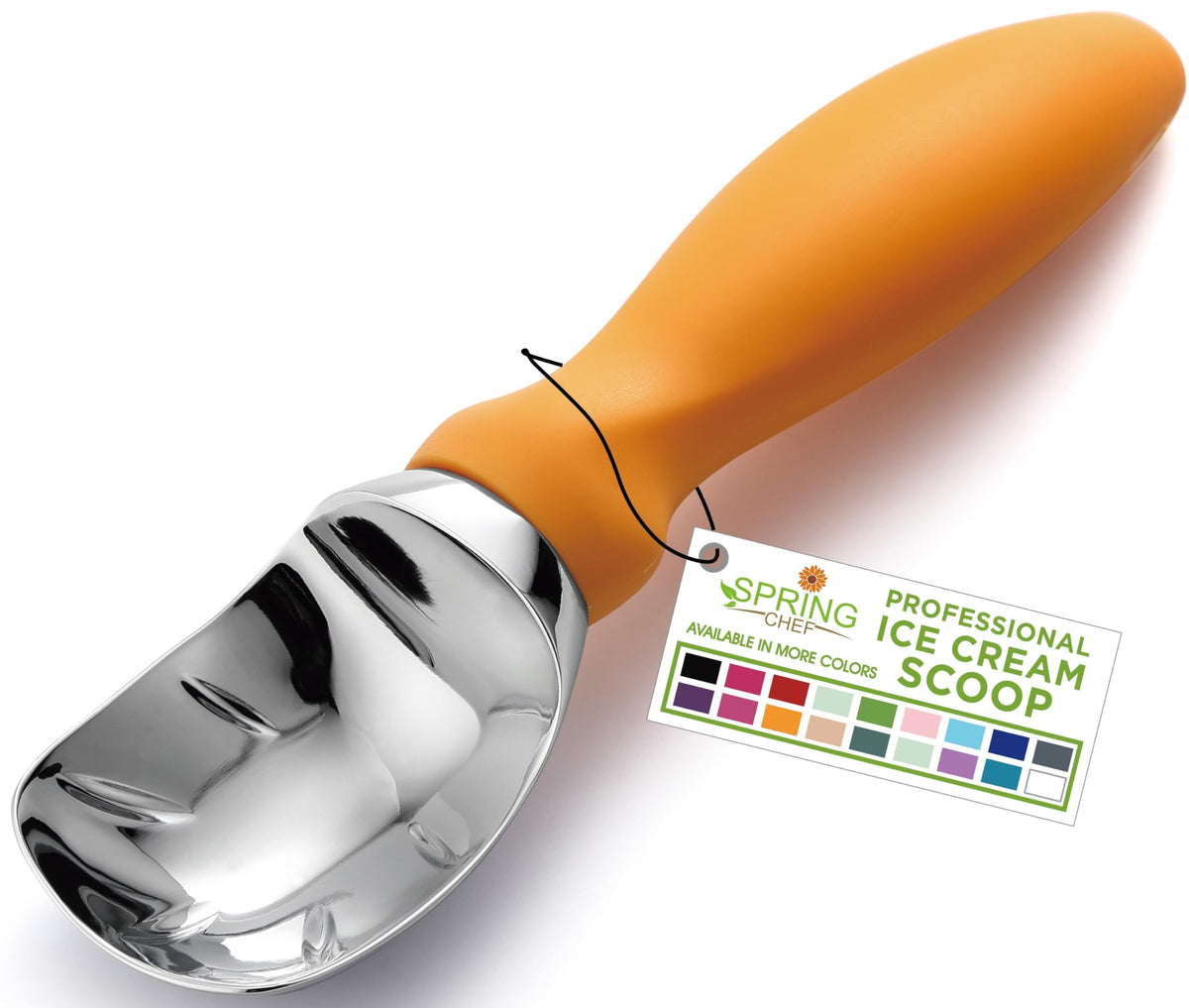 Spring Chef cuchara de helado con mango suave facilita servir bolas uniformes