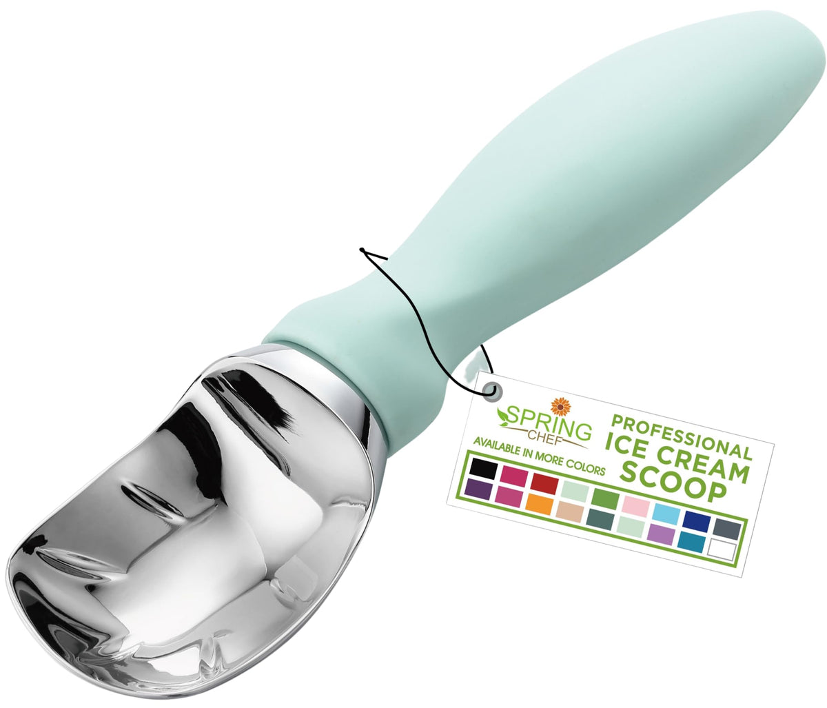 Cuchara de helado Spring Chef con metal resistente para helados duros
