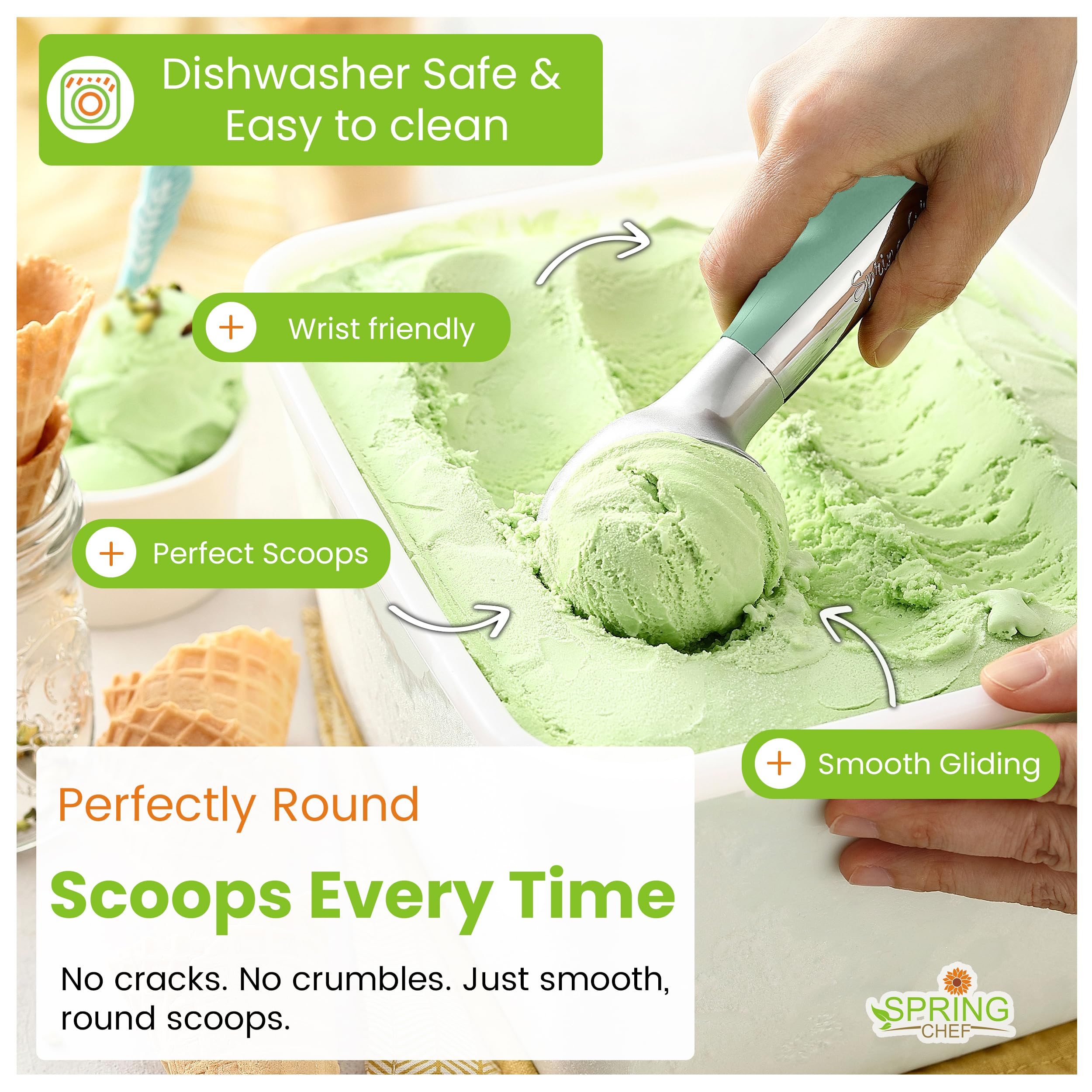 Spring Chef cuchara-helado-multifuncional para galletas y melón
