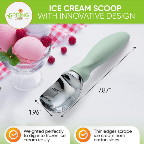 Spring Chef cuchara de helado sin piezas móviles para mayor durabilidad y limpieza rápida