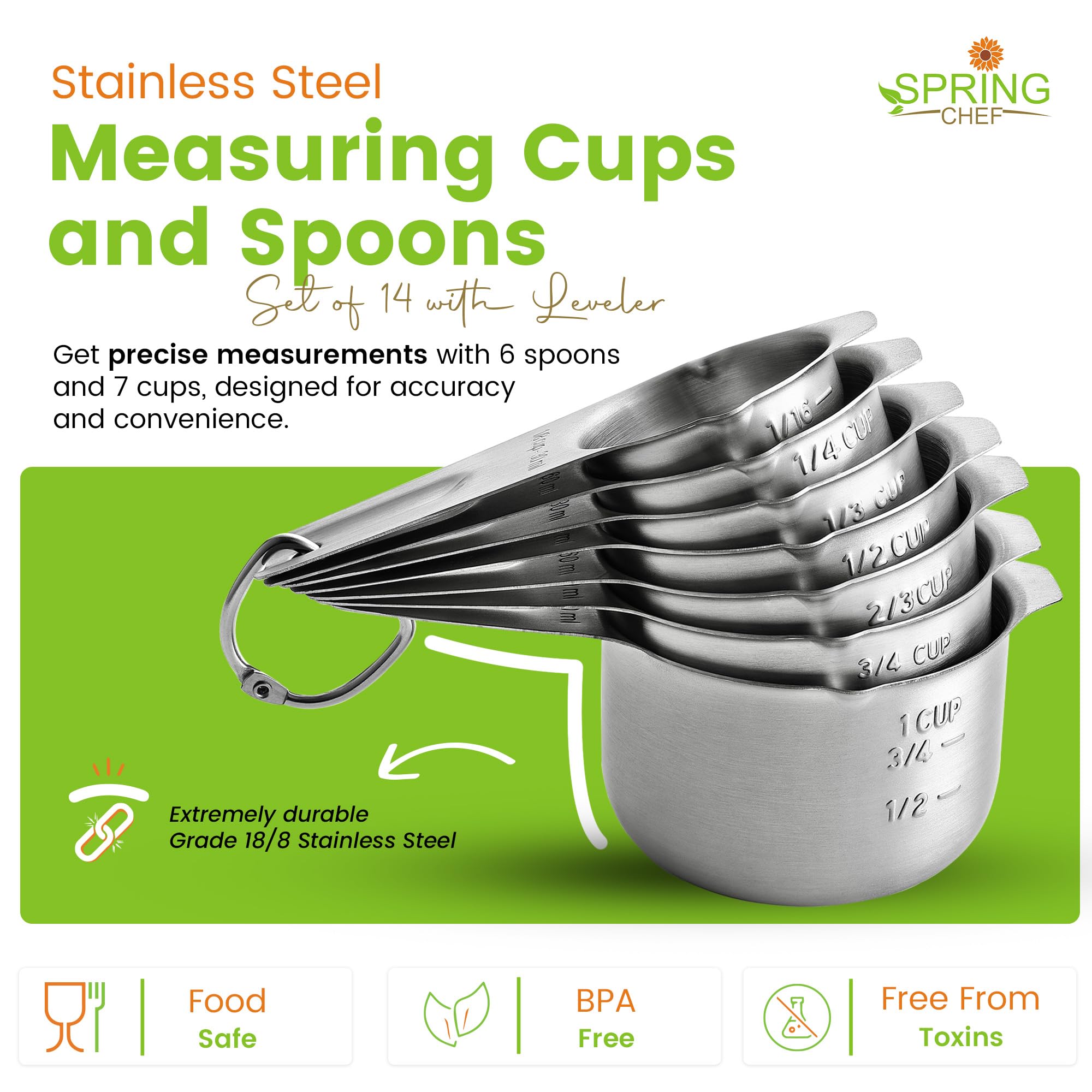 Cuchara medidora con pico vertedor de Spring Chef para verter con control