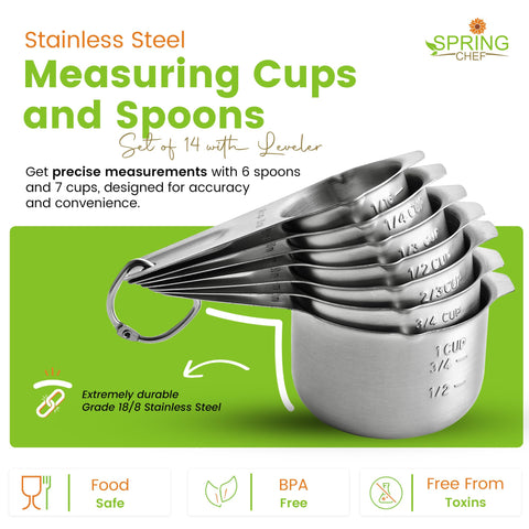 Cuchara medidora con pico vertedor de Spring Chef para verter con control