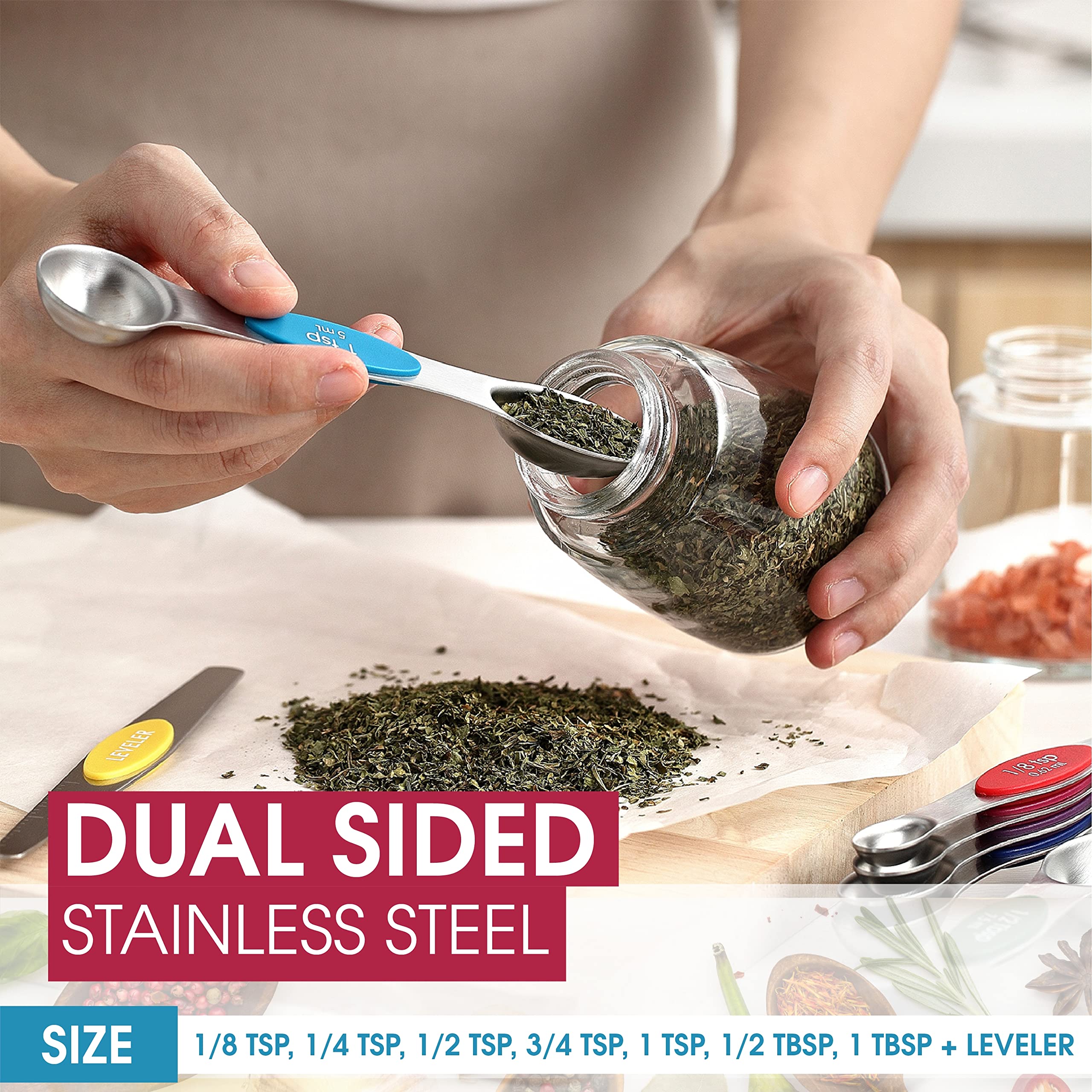 Spring Chef: cucharas apilables para ahorro de espacio.