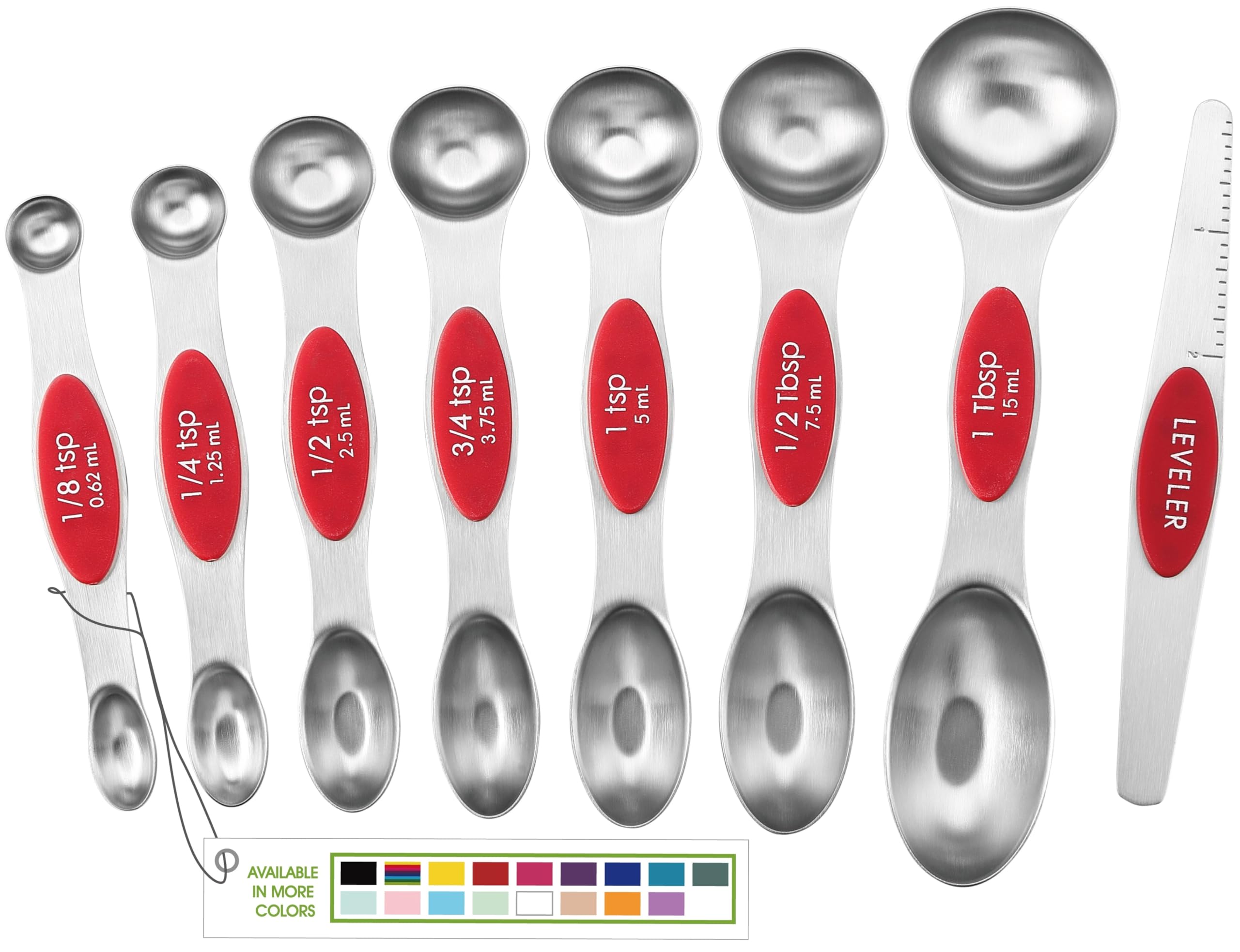 Spring Chef cucharas de medición magnéticas 8 piezas para ahorrar tiempo y espacio