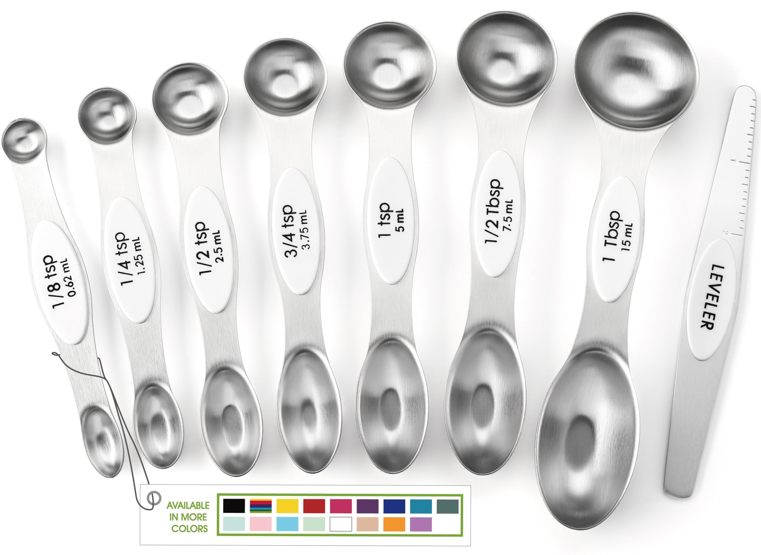 Spring Chef cucharas de medición magnéticas de 8 piezas para cocción precisa