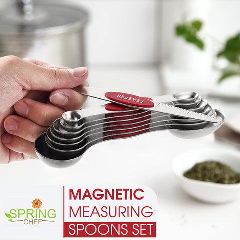 Cucharas Spring Chef con extremo oval para tarros de especias, sin derrames.