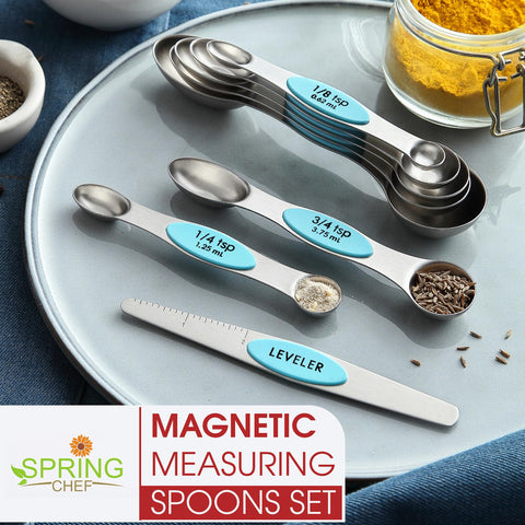 Spring Chef cucharas con nivelador para mediciones precisas en cada receta.