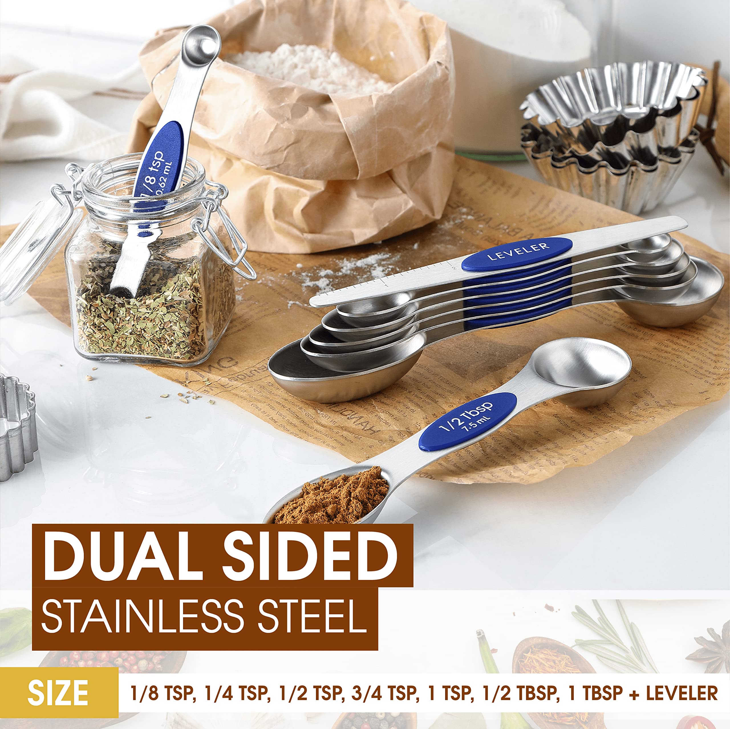 Spring Chef cucharas con marcas US y ml para recetas precisas