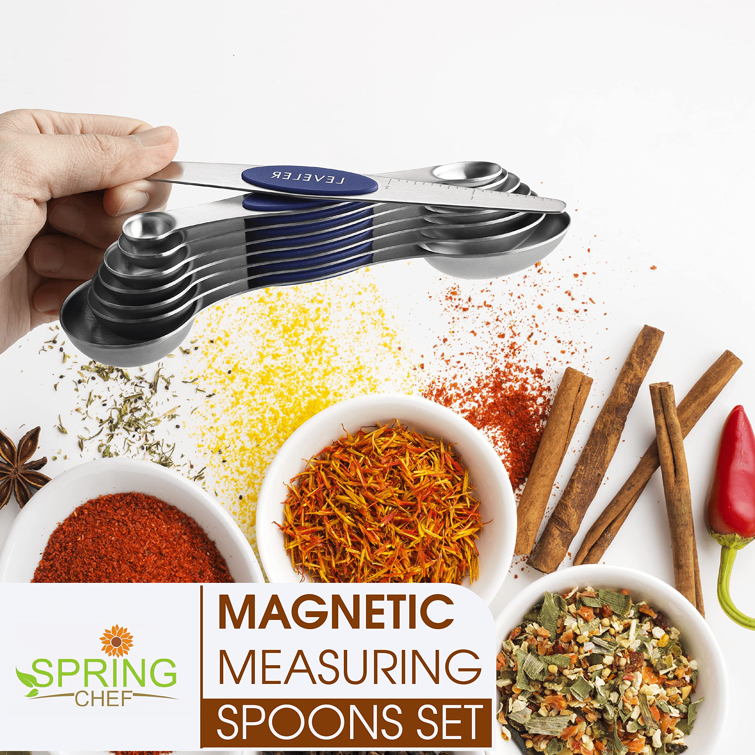 Spring Chef cuchara ovalada para especias, diseño magnético y precisión