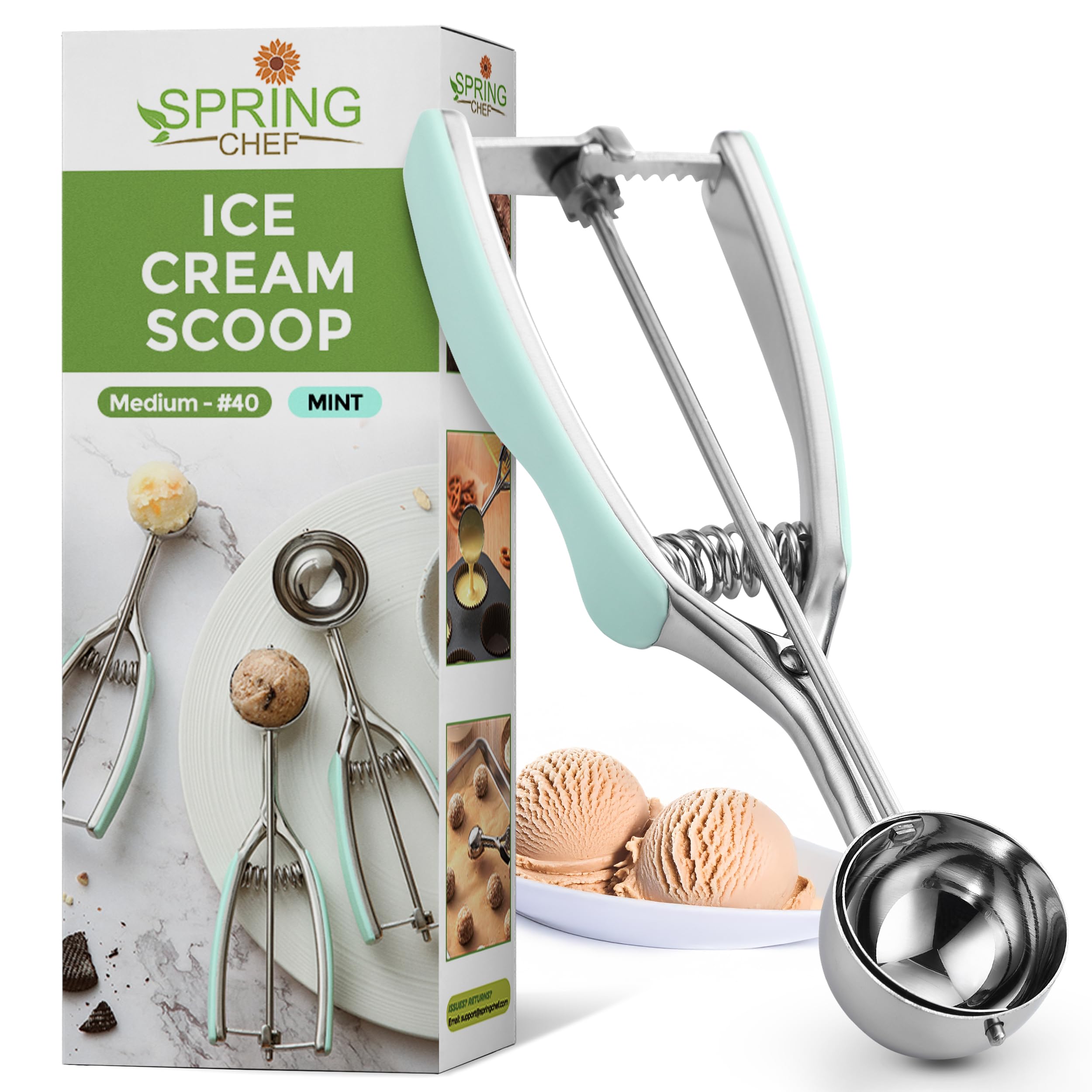 Spring Chef cucharilla para galletas mediana 40: porciones uniformes para hornear.