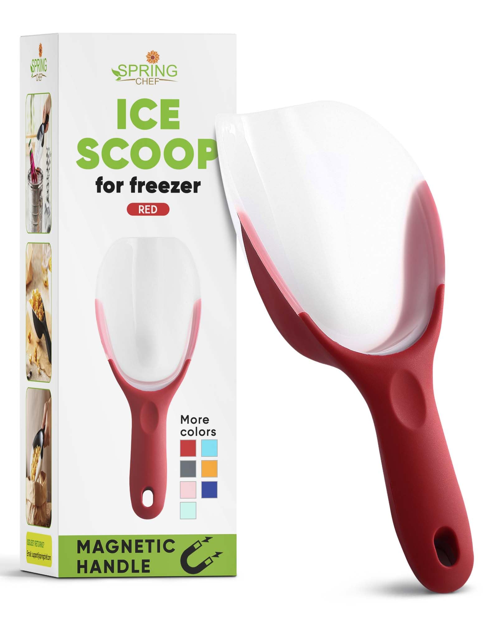 Spring Chef cuchara-hielo magnética: fácil para servir hielo y guardar en el congelador.