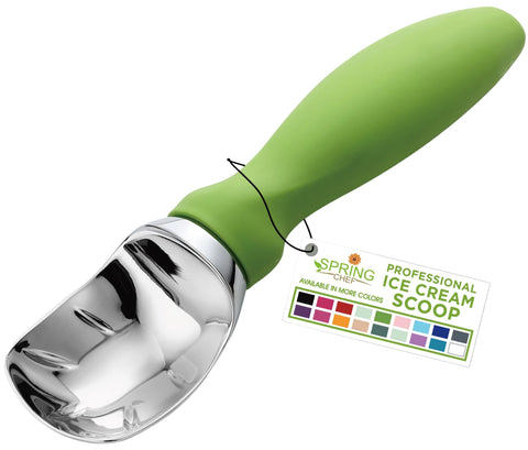 Spring Chef cucharon helado resistente con mango antideslizante para porciones uniformes y confort