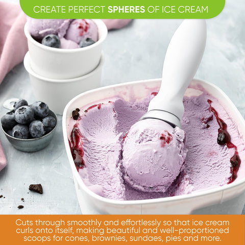 Cuchara con curvas para esferas perfectas de helado